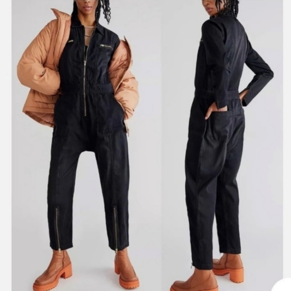 New $298 Free People Denim Zip Jumpsuit By Sandrine Rose - Picture 2 of 7